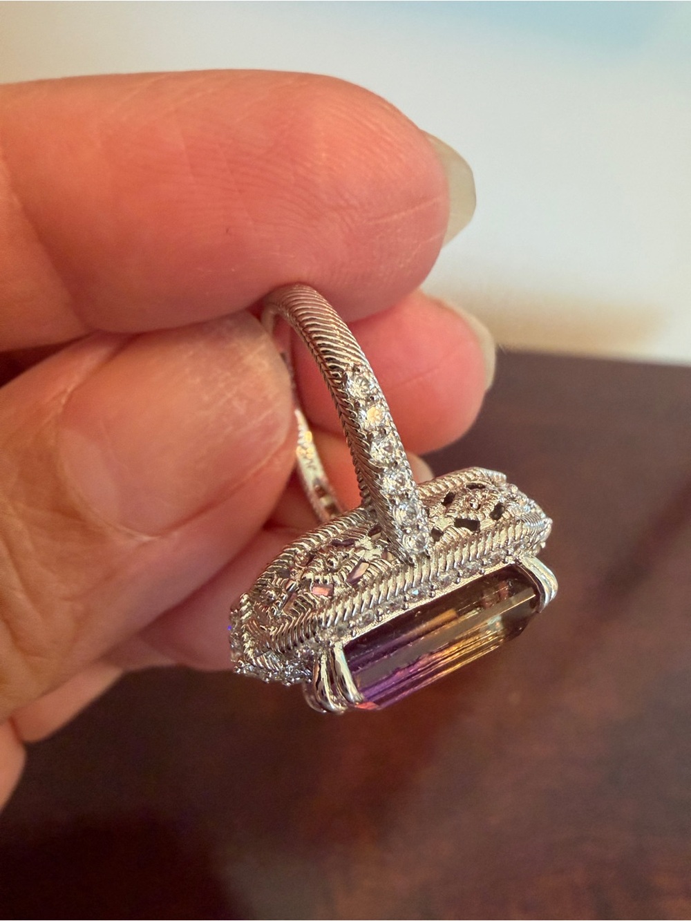 NWOT JUDITH RIPKA STERLING SILVER AMETRINE & DMQ RING, size 5.25 gorgeous! - Picture 8 of 9